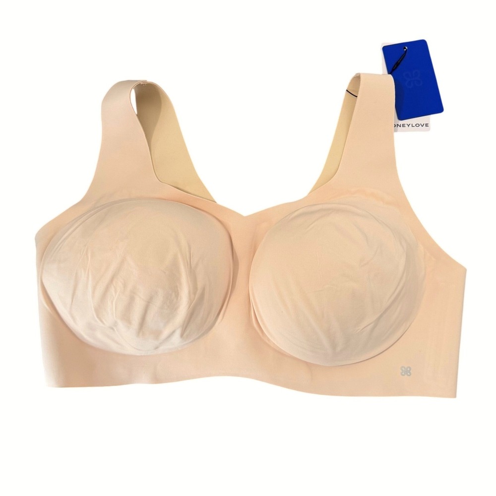 Honeylove V neck Bra Sand Beige Wireless Seamless Shapewear 1X+ NWT